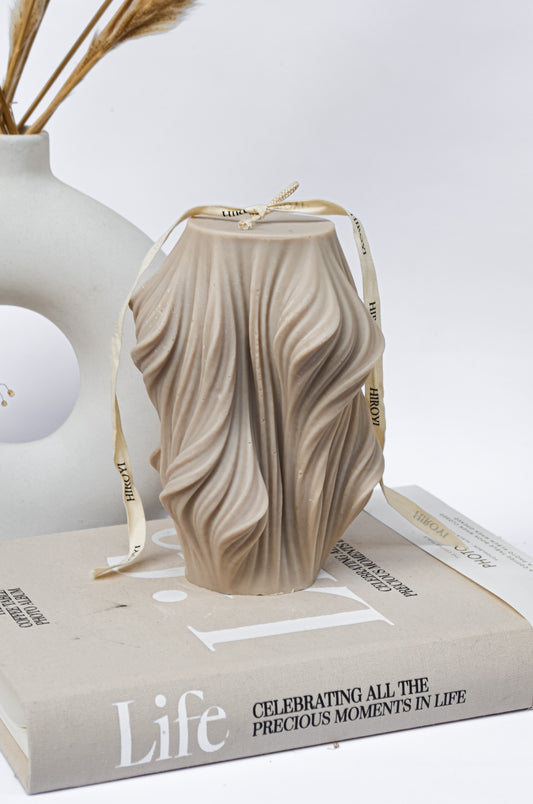 Wavy Silk Big Decorative Candle