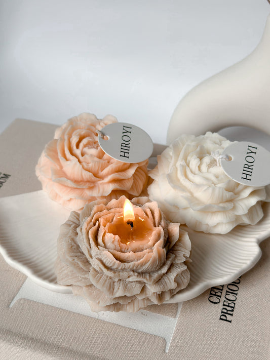 Peony Flower Candle